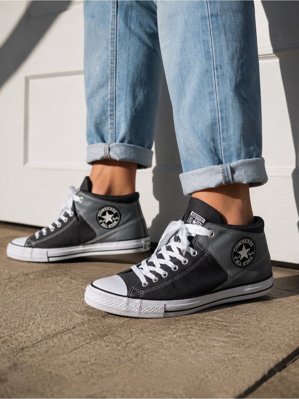 Converse Chuck Taylor All Star Street Mid Top Gray/Black Sneakers Men’s Size 9.5